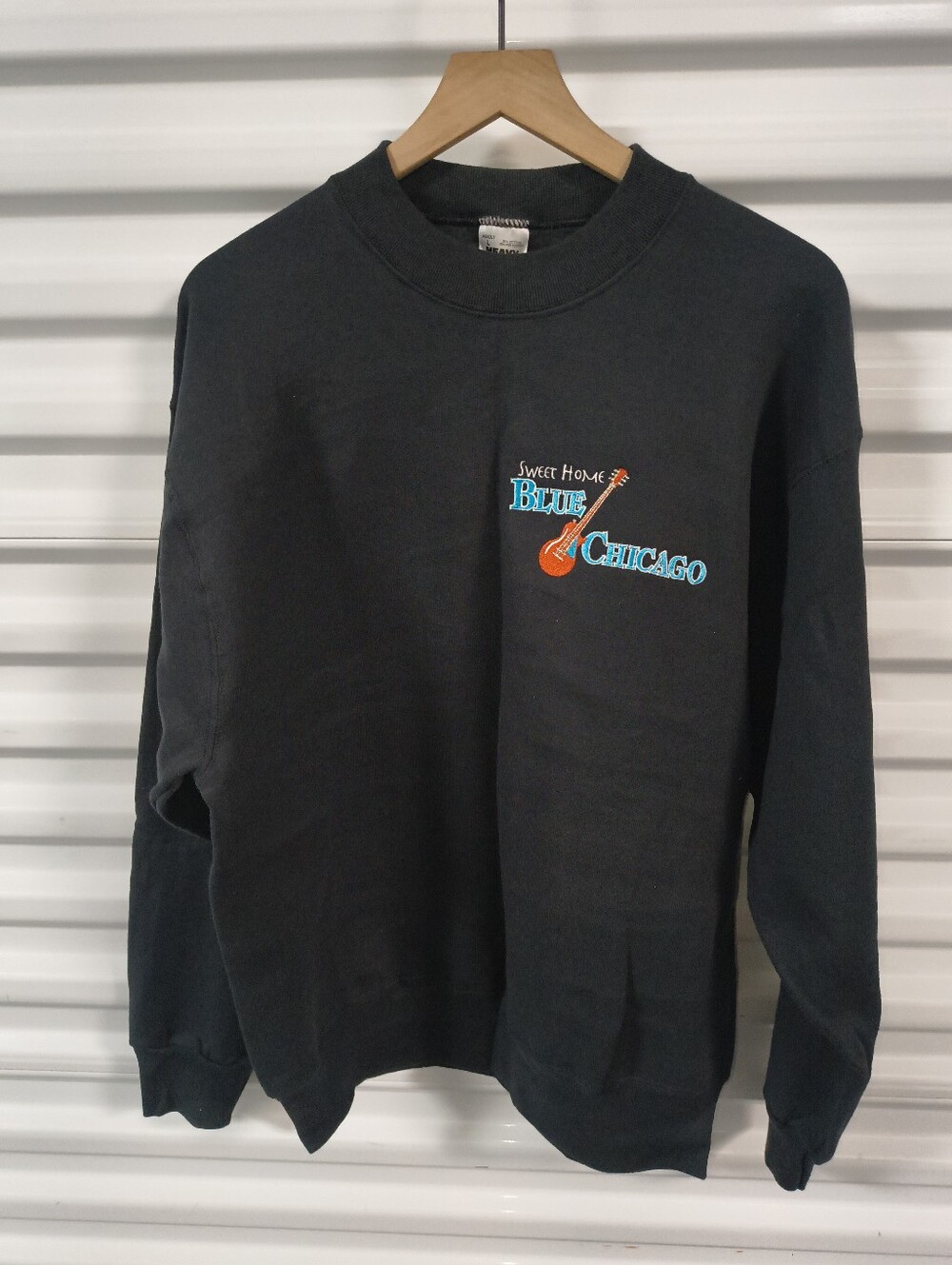 Vtg Sweet Home Blue Chicago Embroidered Logo Crewneck Sweatshirt L